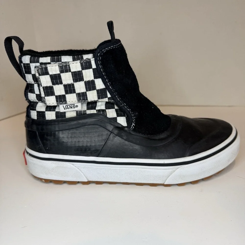Vans Quarter Slip On Hi Terrain V MTE Black White Check Boots Kids Youth Size 3 - Picture 12 of 16